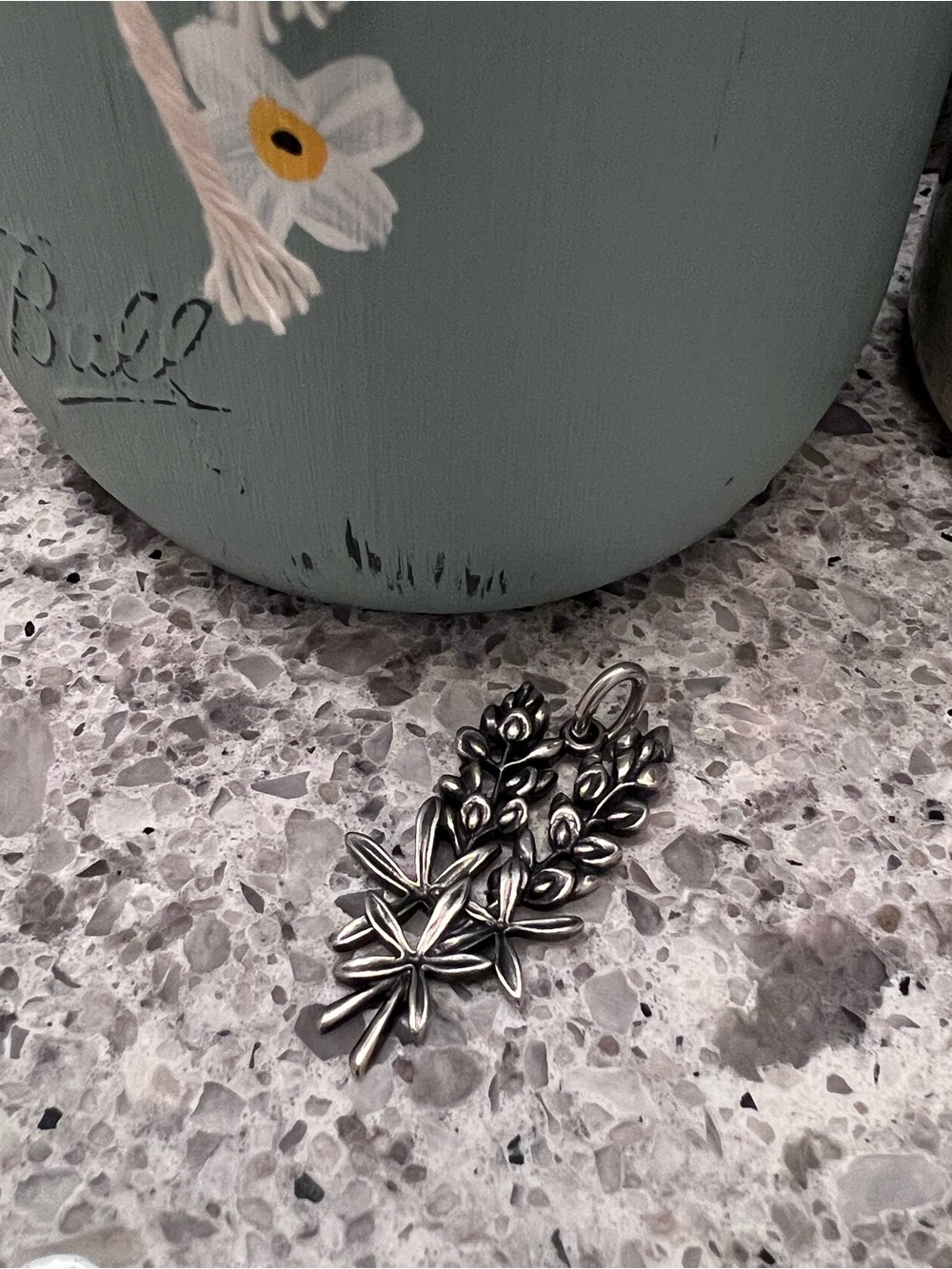 James Avery Silver Botanical Lavender Stem Pendant